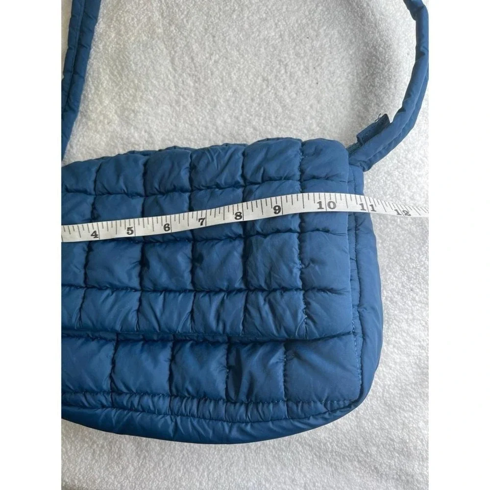 YOUZEY Blue Quilted Puffer Crossbody Bag Cloud Padded Travel Purse